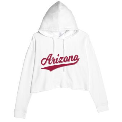 Arizona Varsity Script Classic Sports Jersey State Flag Crop Fleece Hoodie