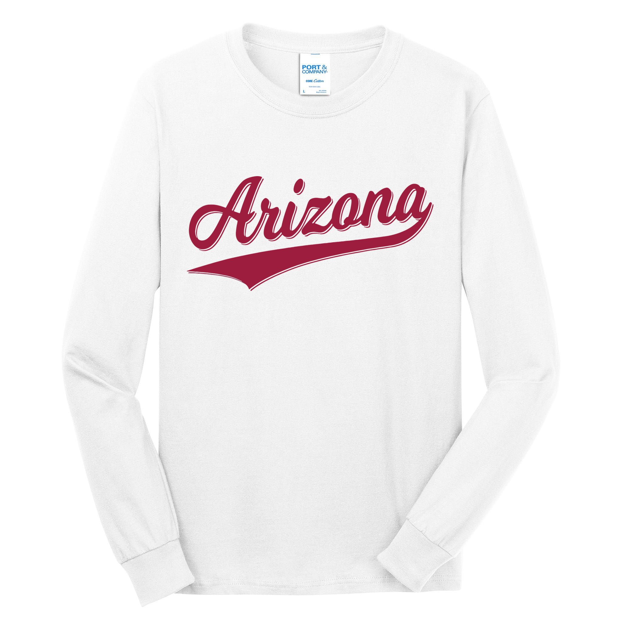 Arizona Varsity Script Classic Sports Jersey State Flag Tall Long Sleeve T-Shirt