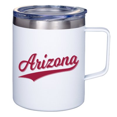 Arizona Varsity Script Classic Sports Jersey State Flag 12oz Stainless Steel Coffee Mug