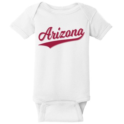 Arizona Varsity Script Classic Sports Jersey State Flag Baby Bodysuit