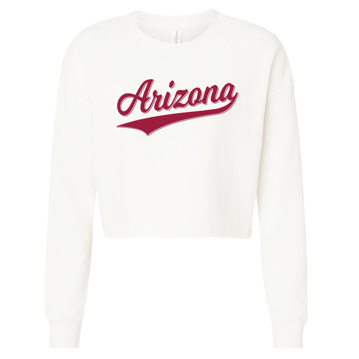 Arizona Varsity Script Classic Sports Jersey State Flag Cropped Pullover Crew