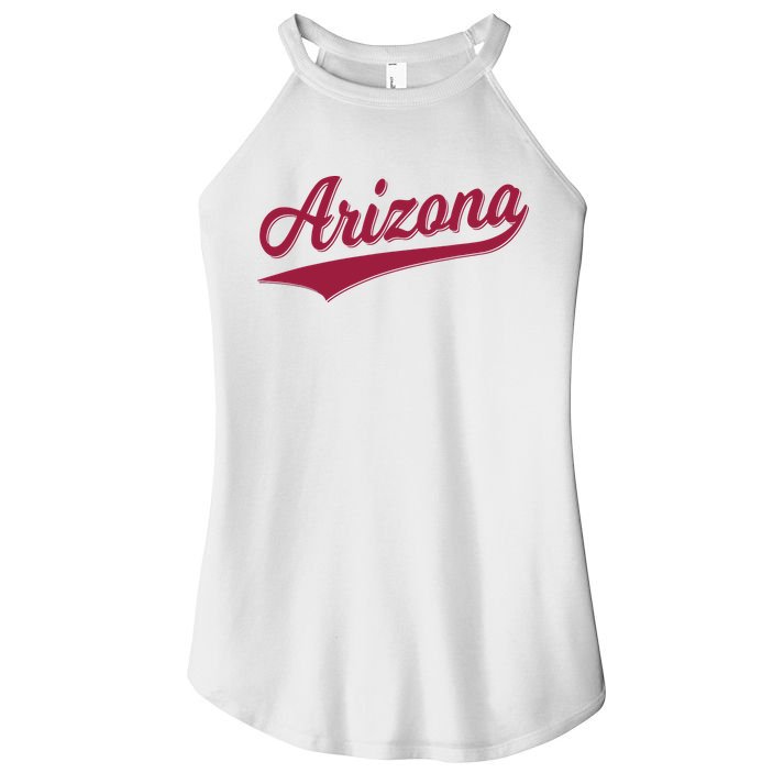 Arizona Varsity Script Classic Sports Jersey State Flag Women's Perfect Tri Rocker Tank