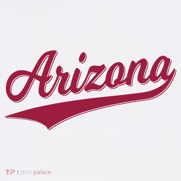 Arizona Varsity Script Classic Sports Jersey State Flag Womens T-Shirt