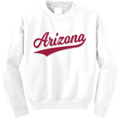 Arizona Varsity Script Classic Sports Jersey State Flag Kids Sweatshirt