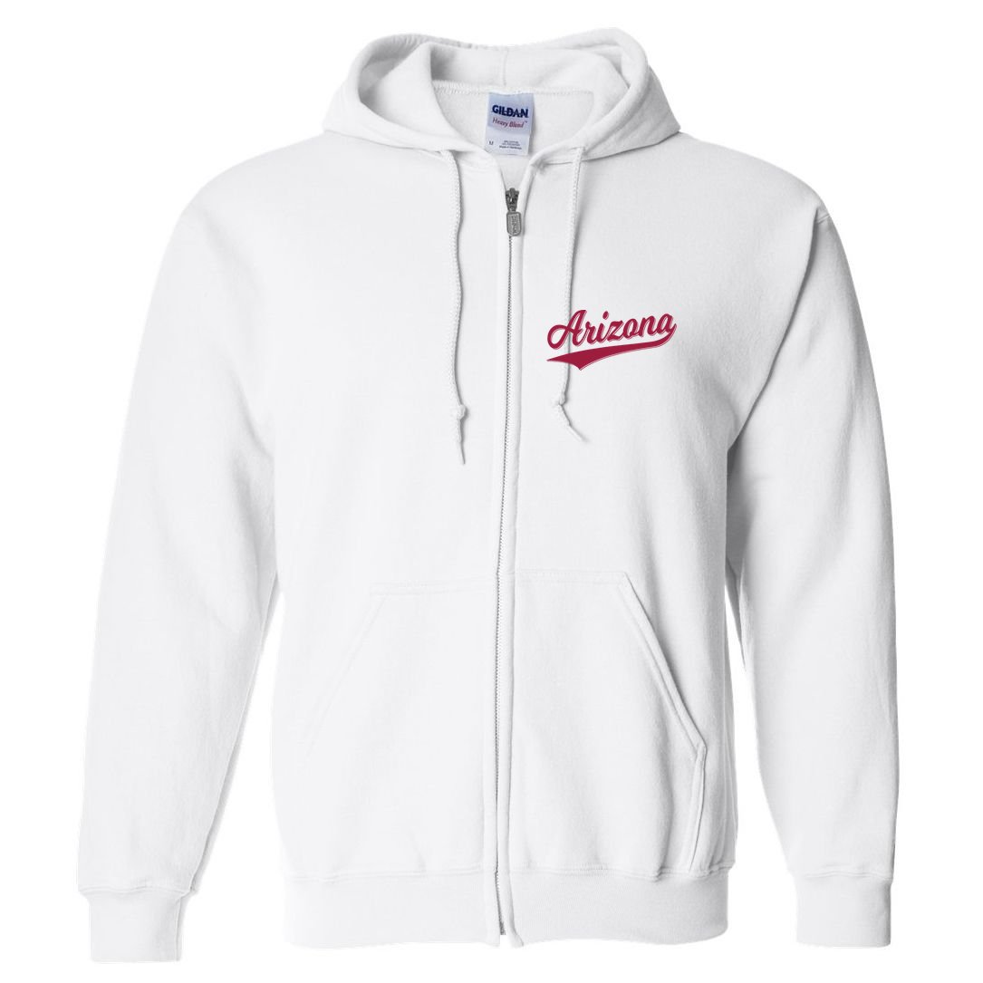 Arizona Varsity Script Classic Sports Jersey State Flag Full Zip Hoodie