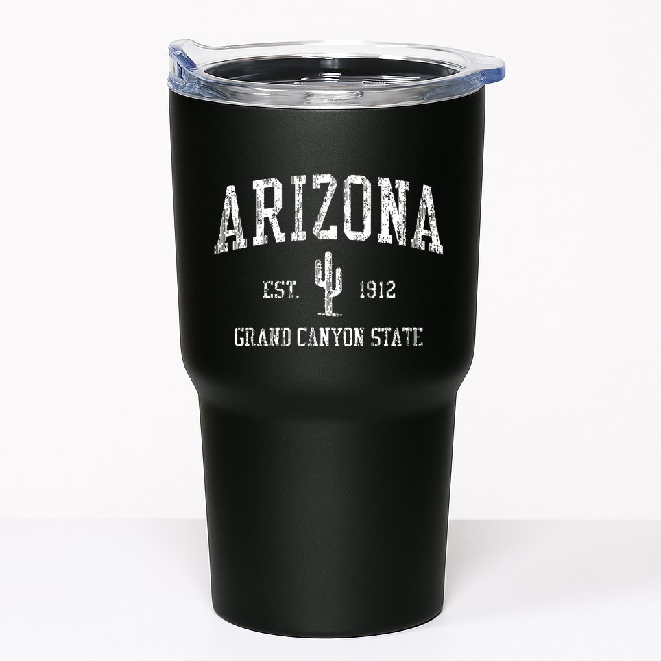 Arizona Vintage Saguaro Cactus Sports Design Tumbler