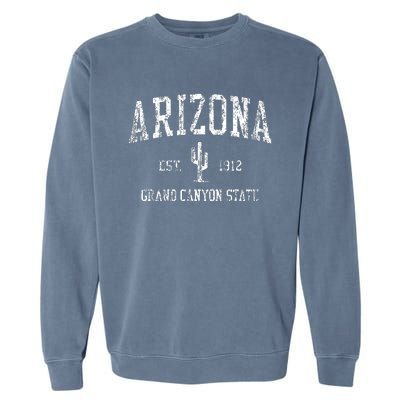 Arizona Vintage Saguaro Cactus Sports Design Garment-Dyed Sweatshirt