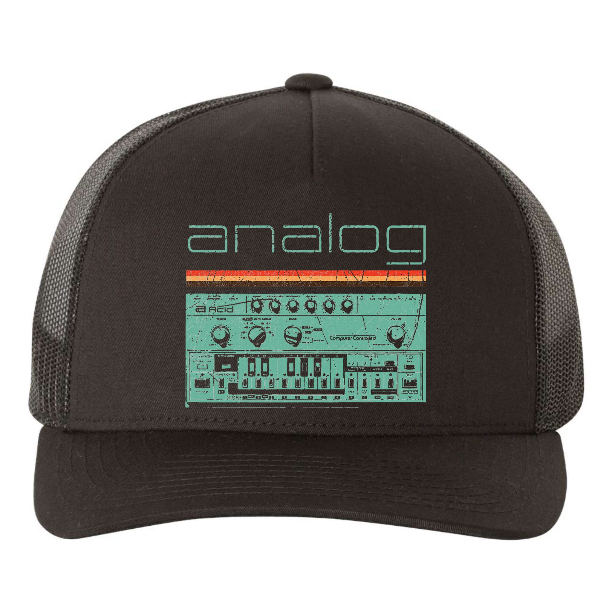 Analog Vintage Synthesizer Yupoong Adult 5-Panel Trucker Hat