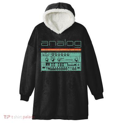 Analog Vintage Synthesizer Hooded Wearable Blanket
