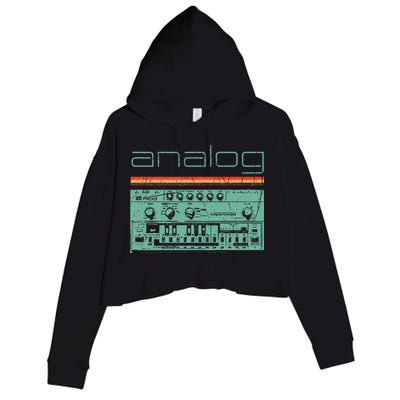 Analog Vintage Synthesizer Crop Fleece Hoodie