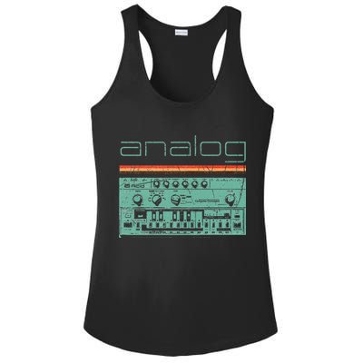Analog Vintage Synthesizer Ladies PosiCharge Competitor Racerback Tank
