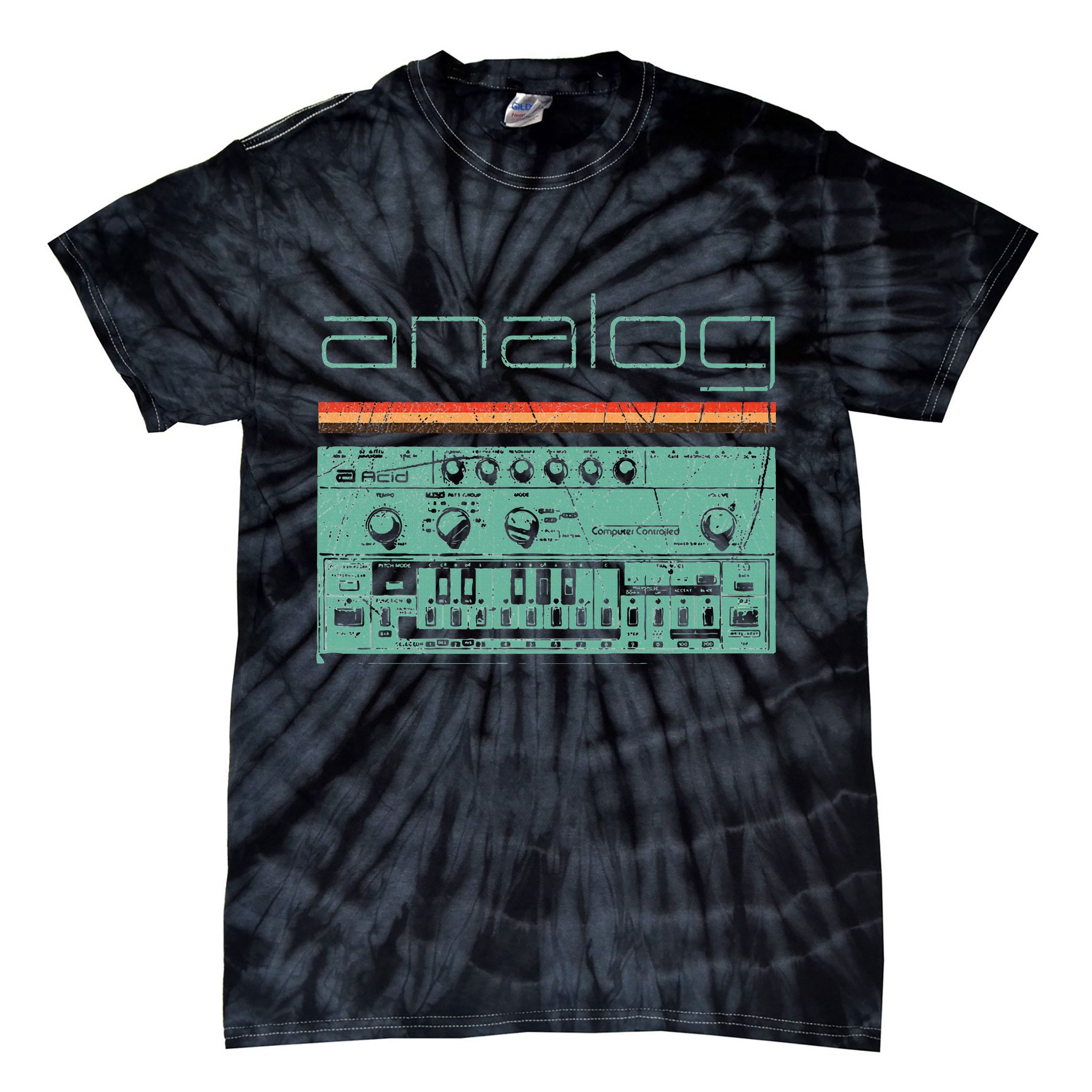Analog Vintage Synthesizer Tie-Dye T-Shirt