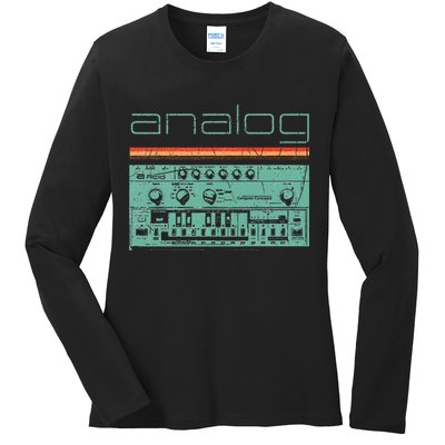 Analog Vintage Synthesizer Ladies Long Sleeve Shirt