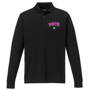 Aka Vote Sorority P.I.N.K. And Green Paraphernalia Voting Performance Long Sleeve Polo