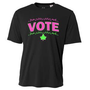 Aka Vote Sorority P.I.N.K. And Green Paraphernalia Voting Cooling Performance Crew T-Shirt