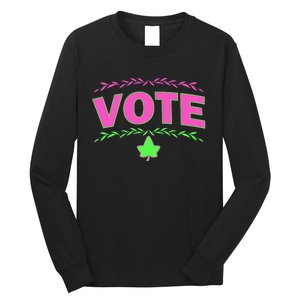 Aka Vote Sorority P.I.N.K. And Green Paraphernalia Voting Long Sleeve Shirt