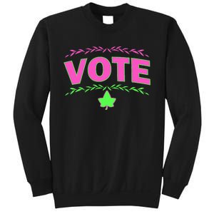 Aka Vote Sorority P.I.N.K. And Green Paraphernalia Voting Sweatshirt