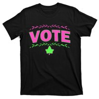 Aka Vote Sorority P.I.N.K. And Green Paraphernalia Voting T-Shirt