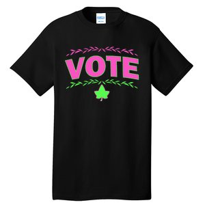 Aka Vote Sorority P.I.N.K. And Green Paraphernalia Voting Tall T-Shirt