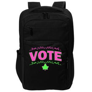 Aka Vote Sorority P.I.N.K. And Green Paraphernalia Voting Impact Tech Backpack