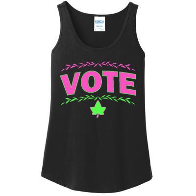 Aka Vote Sorority P.I.N.K. And Green Paraphernalia Voting Ladies Essential Tank