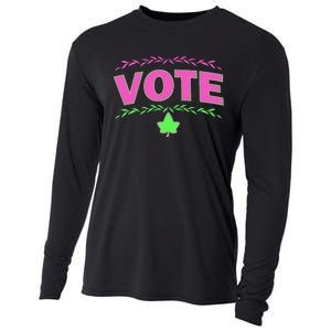 Aka Vote Sorority P.I.N.K. And Green Paraphernalia Voting Cooling Performance Long Sleeve Crew