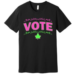 Aka Vote Sorority P.I.N.K. And Green Paraphernalia Voting Premium T-Shirt