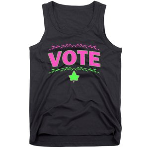 Aka Vote Sorority P.I.N.K. And Green Paraphernalia Voting Tank Top