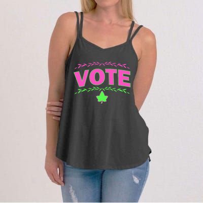 Aka Vote Sorority P.I.N.K. And Green Paraphernalia Voting Women's Strappy Tank