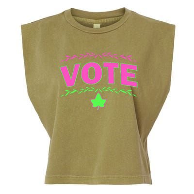 Aka Vote Sorority P.I.N.K. And Green Paraphernalia Voting Garment-Dyed Women's Muscle Tee