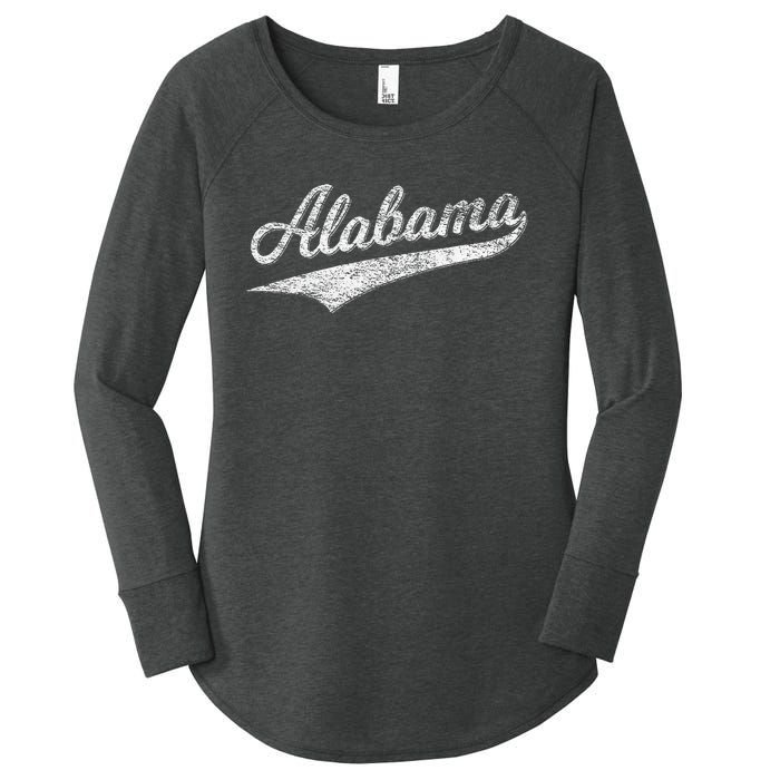 Alabama Varsity Script Classic Sports Jersey Women's Perfect Tri Tunic Long Sleeve Shirt