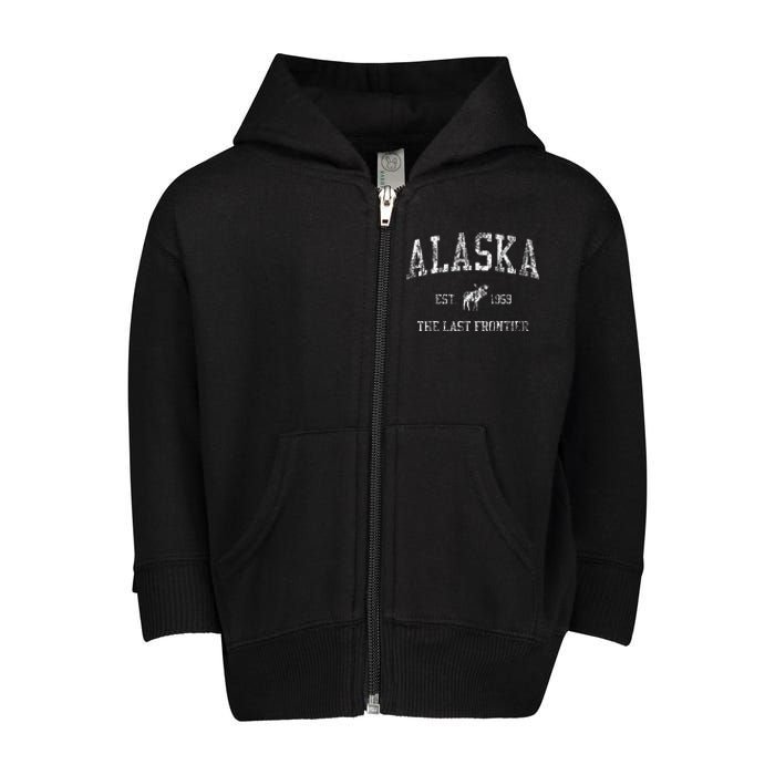 Alaska Vintage Sports Design Alaskan Toddler Zip Fleece Hoodie