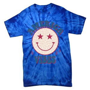 America Vibes Smile Patriotic 4th Of July Happy Face Summer Great Gift Tie-Dye T-Shirt