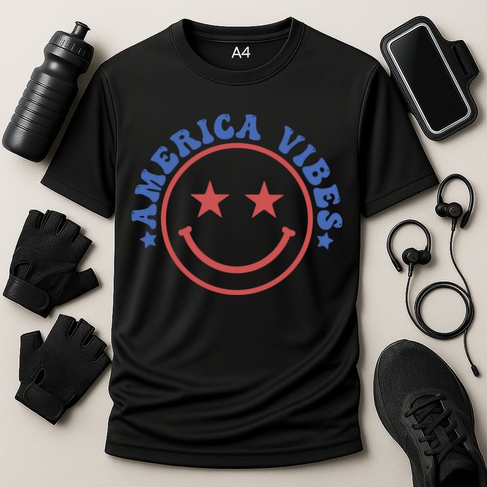 America Vibes Smiley 4th Of July Performance Shirt