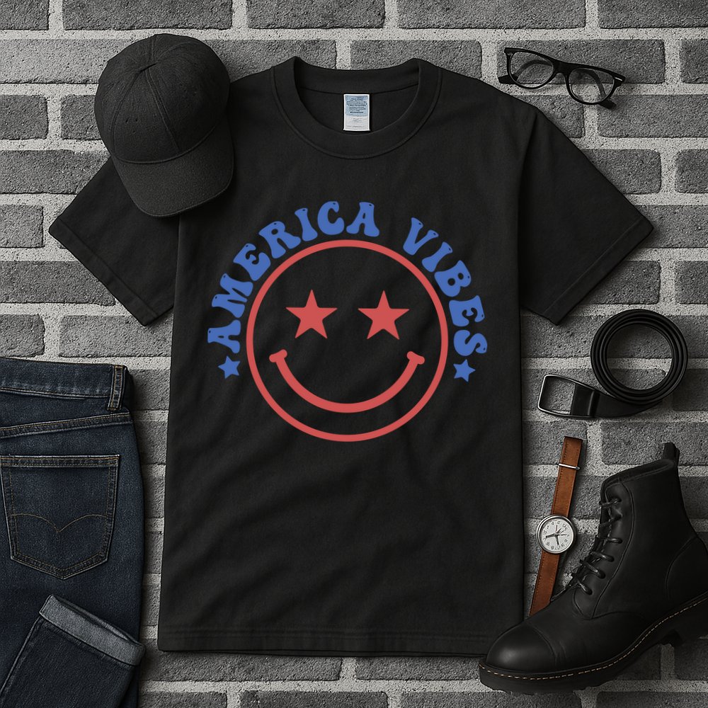 America Vibes Smiley 4th Of July Tall T-Shirt