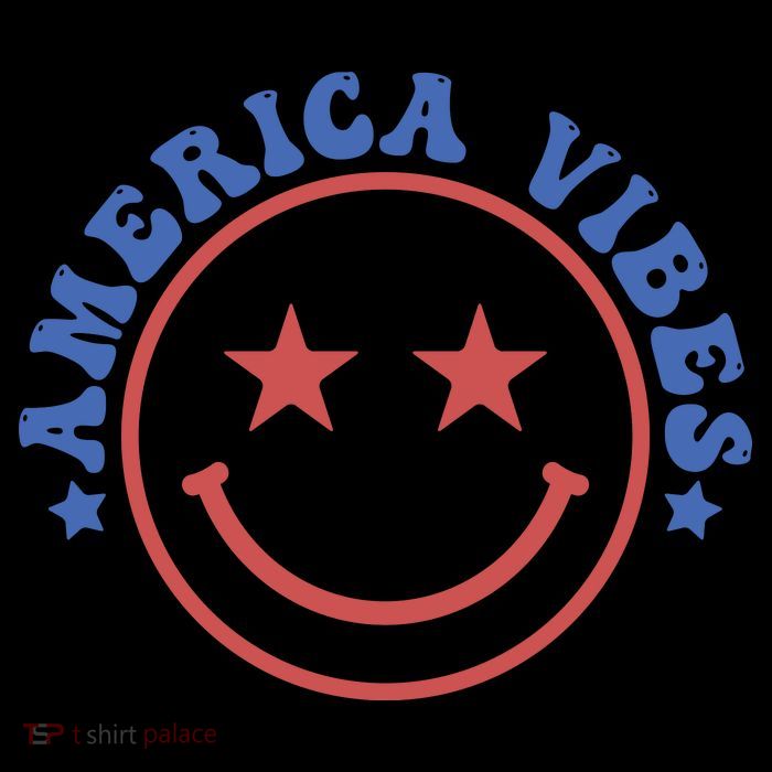 America Vibes Smiley 4th Of July 7-Panel Snapback Hat