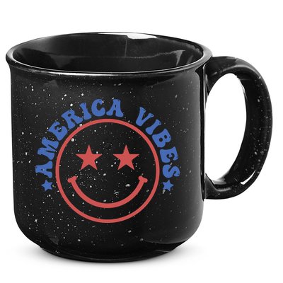 America Vibes Smiley 4th Of July 15oz Campfire Ceramic Mug