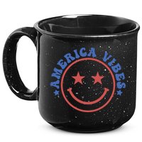 America Vibes Smiley 4th Of July 15oz Campfire Ceramic Mug