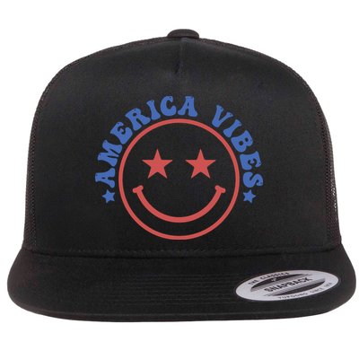 America Vibes Smiley 4th Of July Flatbill Hat