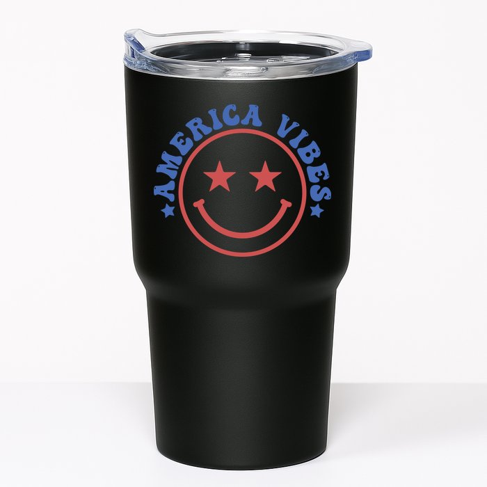 America Vibes Smiley 4th Of July Tumbler