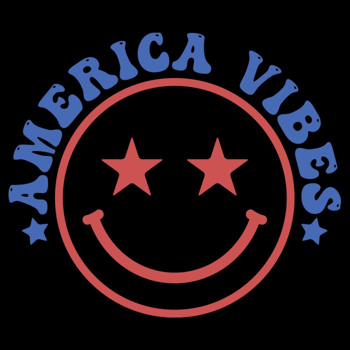 America Vibes Smiley 4th Of July Magnet