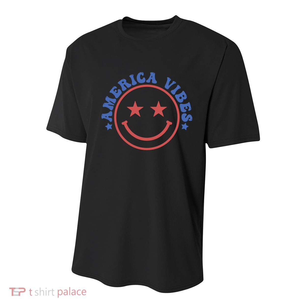 America Vibes Smiley 4th Of July Youth Performance Sprint T-Shirt