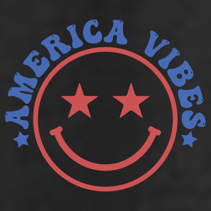America Vibes Smiley 4th Of July 25L Jumbo Tote