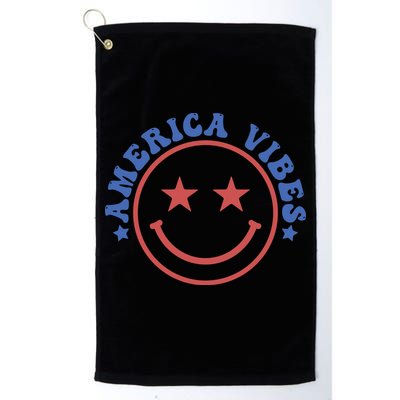 America Vibes Smiley 4th Of July Golf Towel