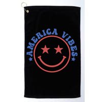 America Vibes Smiley 4th Of July Golf Towel