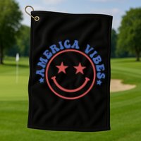 America Vibes Smiley 4th Of July Golf Towel