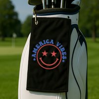 America Vibes Smiley 4th Of July Golf Towel