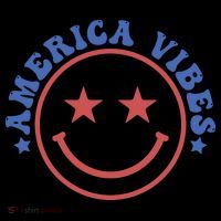 America Vibes Smiley 4th Of July Toddler T-Shirt