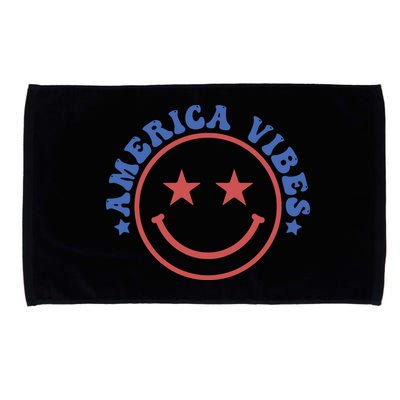 America Vibes Smiley 4th Of July Microfiber Hand Towel