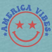 America Vibes Smiley 4th Of July Sueded Cloud Jersey T-Shirt